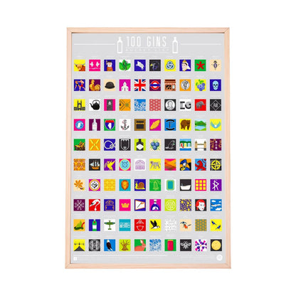 100 Gins Scratch-Off Bucket List Poster