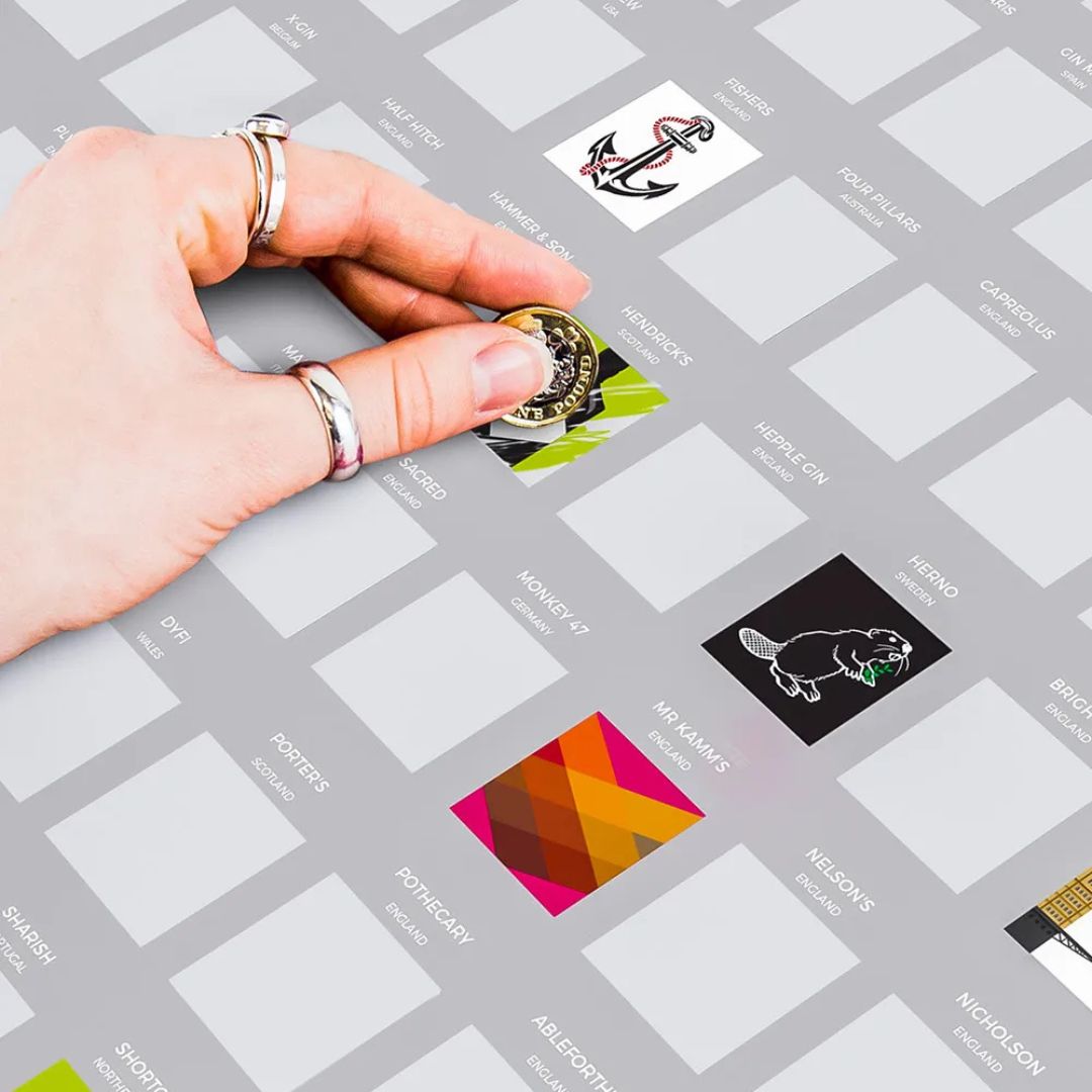 100 Gins Scratch-Off Bucket List Poster