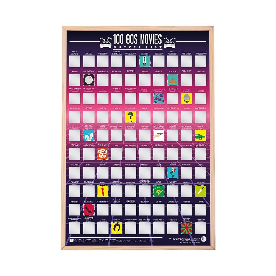 100 ’80s Movies Scratch-Off Bucket List Poster