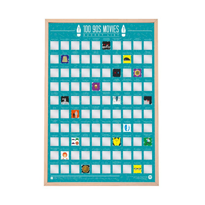 100 ’90s Movies Scratch-Off Bucket List Poster