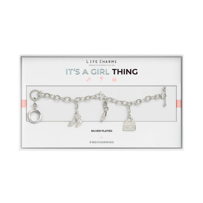 Life Charms It’s a Girl Thing Silver Plated Bracelet
