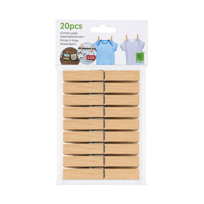 Wooden Bamboo Clothes Hanging Pegs