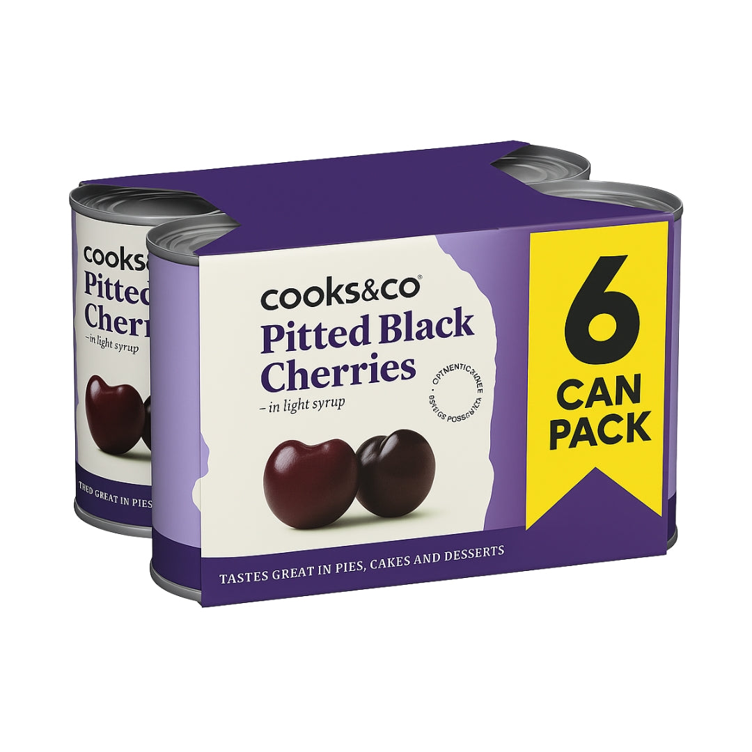 Cooks & Co Pitted Black Cherries in Syrup
