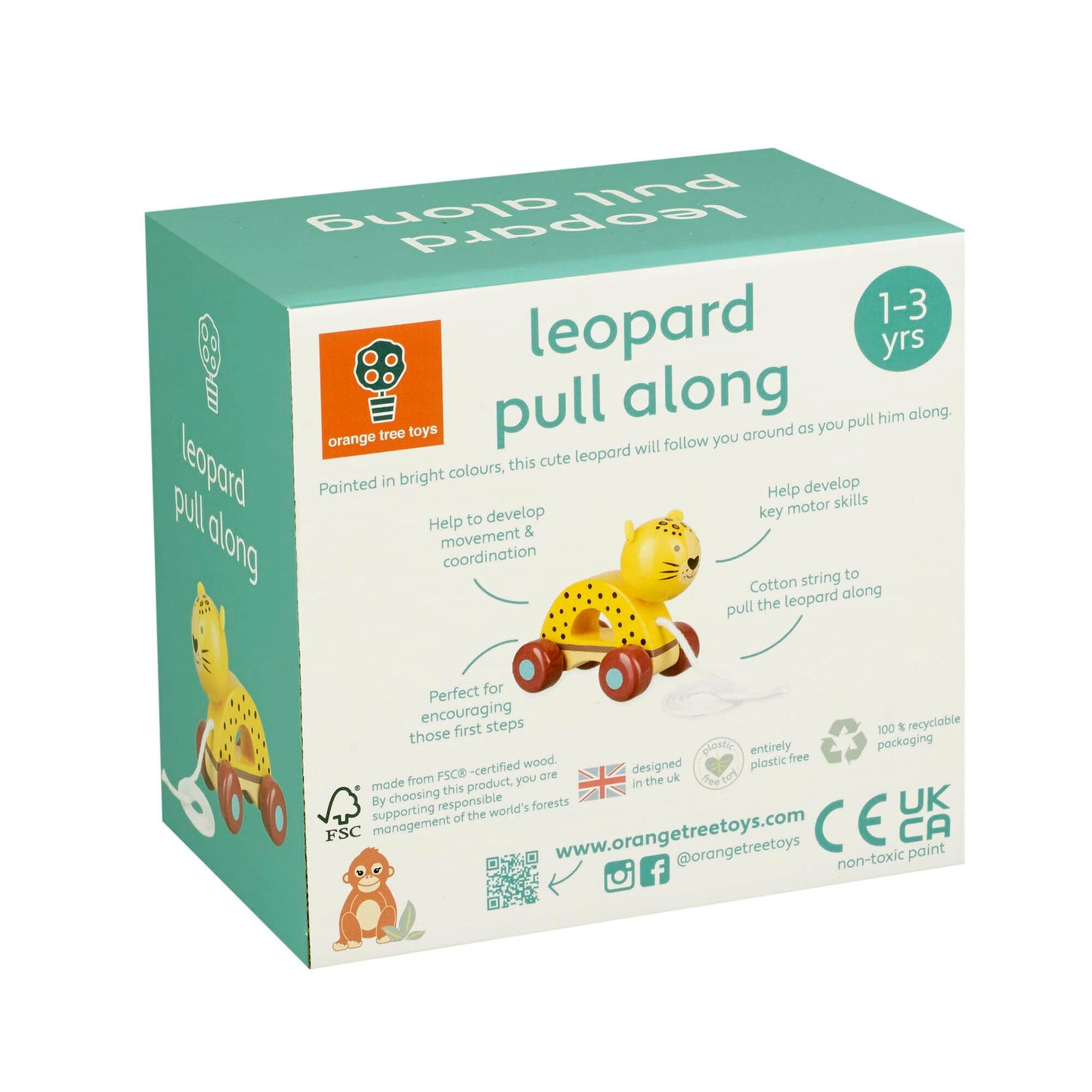 Leopard Pull Along Wooden Toy