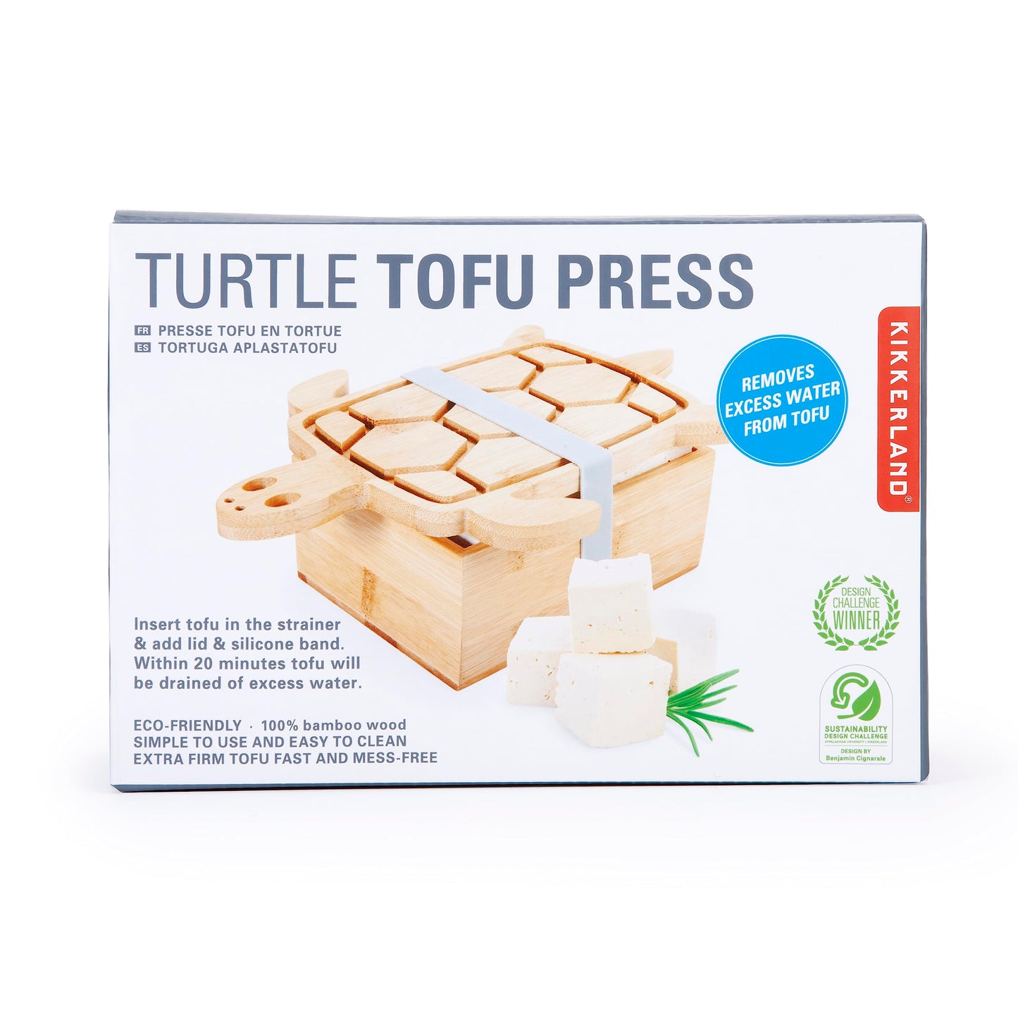 Kikkerland Wooden Turtle Tofu Press