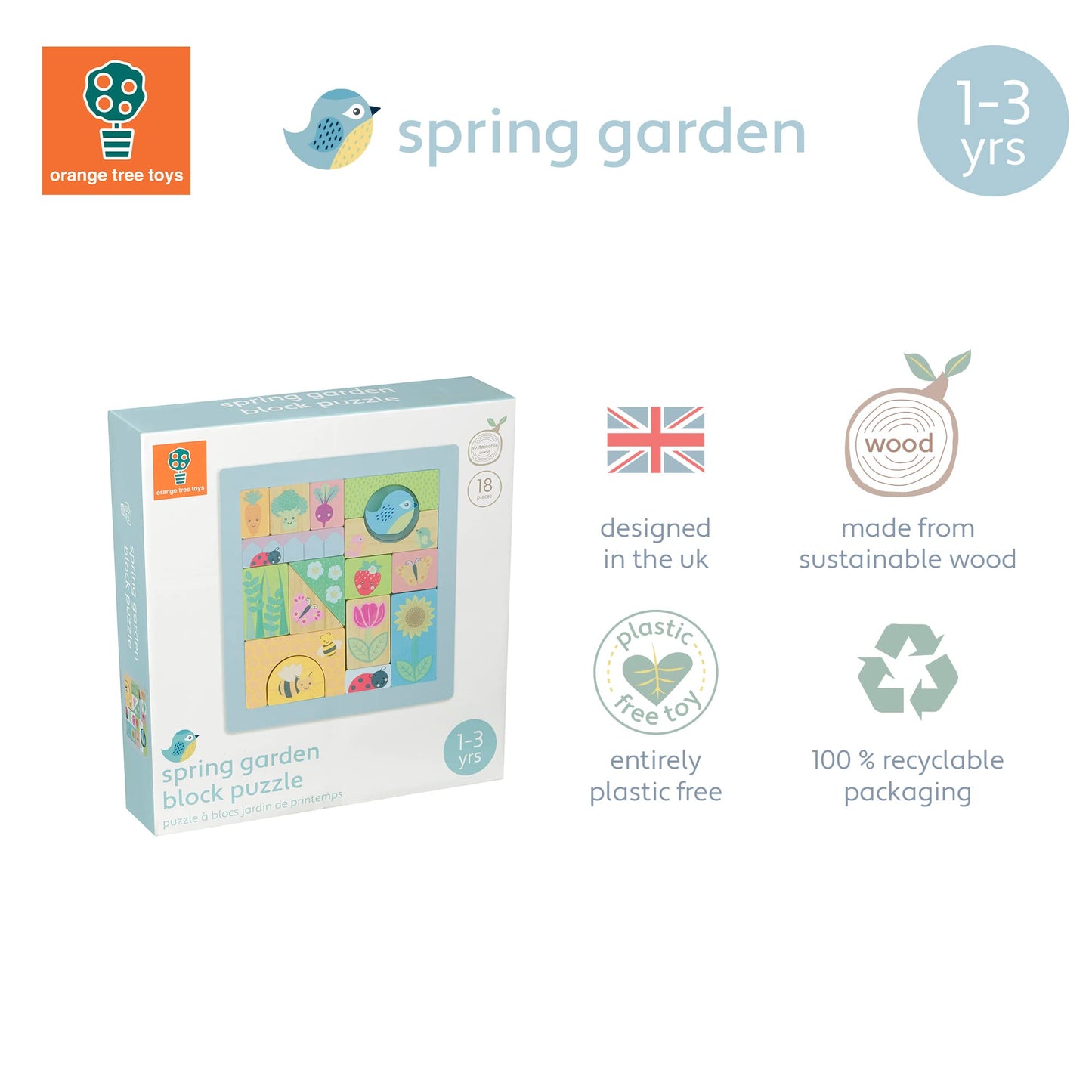 Spring Garden Wooden Block Puzzle Toy