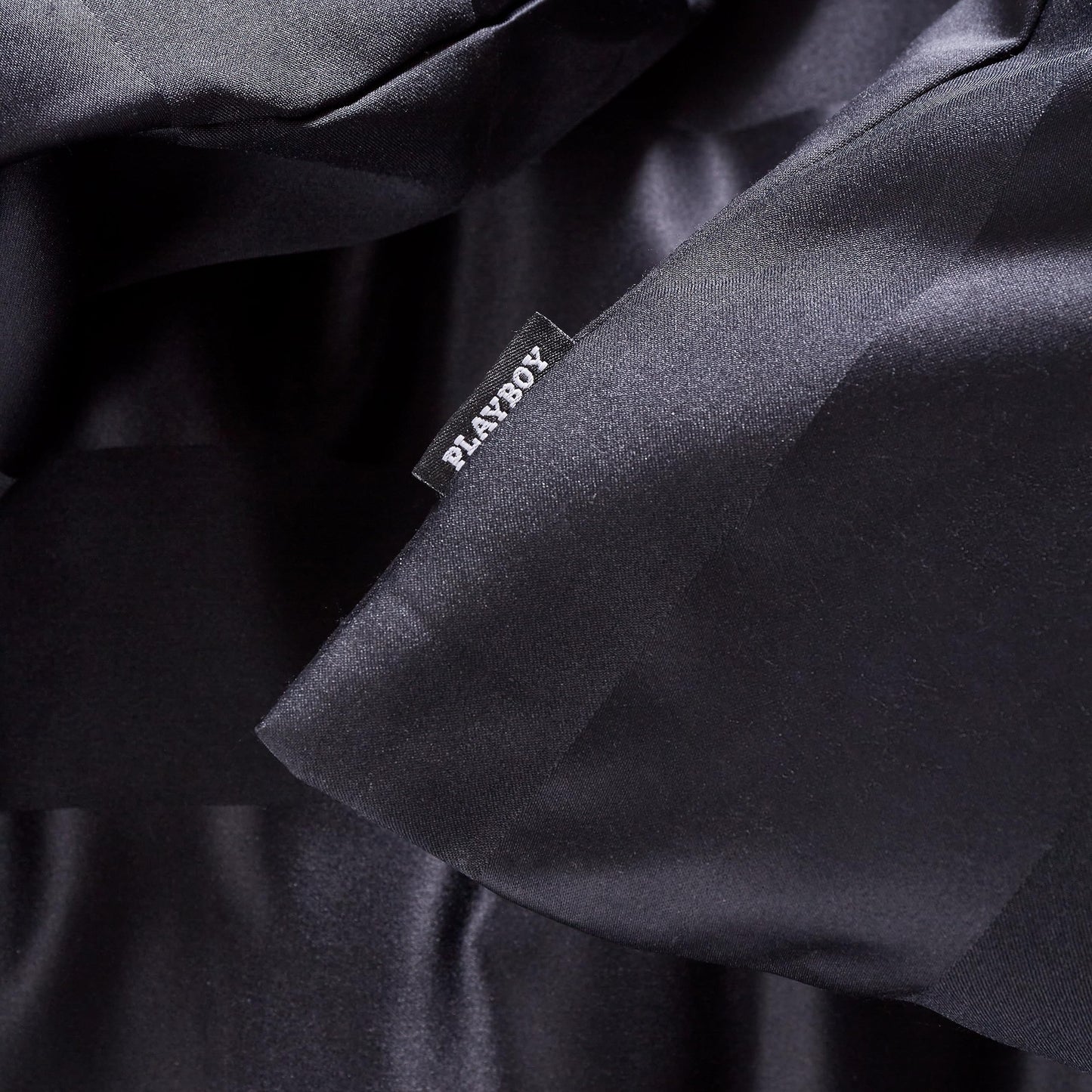 Playboy Black Soft Satin Stripe Single Duvet Set