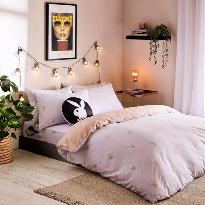 Playboy Iconic Bunny Single Bed Nude Duvet Set