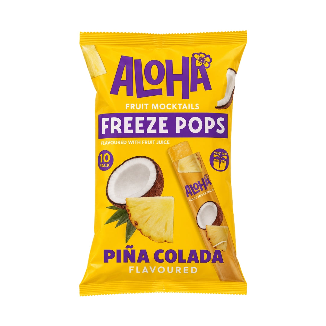 Aloha Piña Colada Fruit Mocktails Freeze Pops