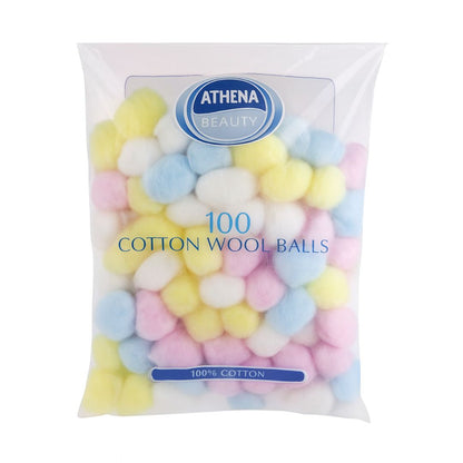 Athena Beauty 100% Cotton Wool Coloured Balls