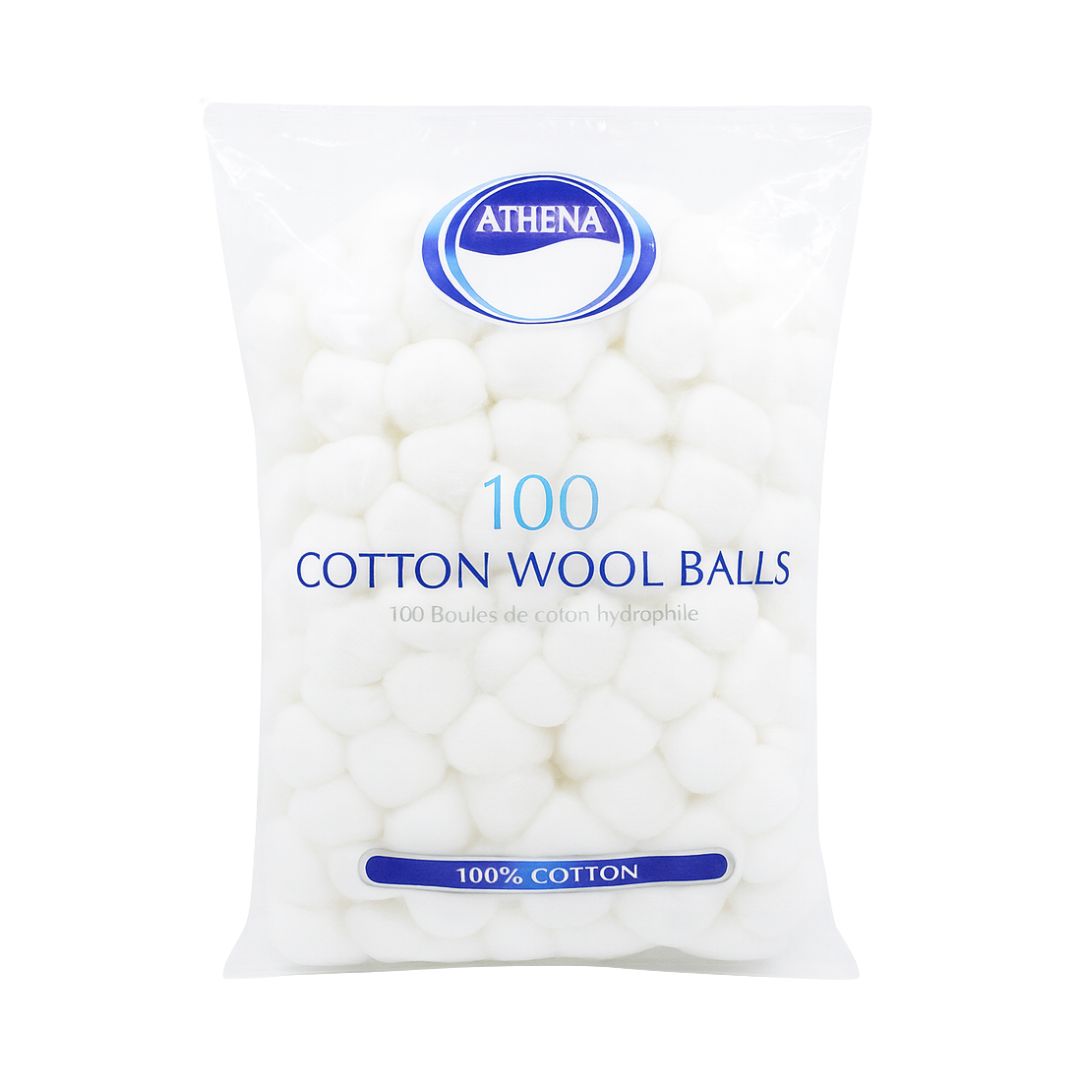 Athena Beauty 100% Cotton Wool White Balls