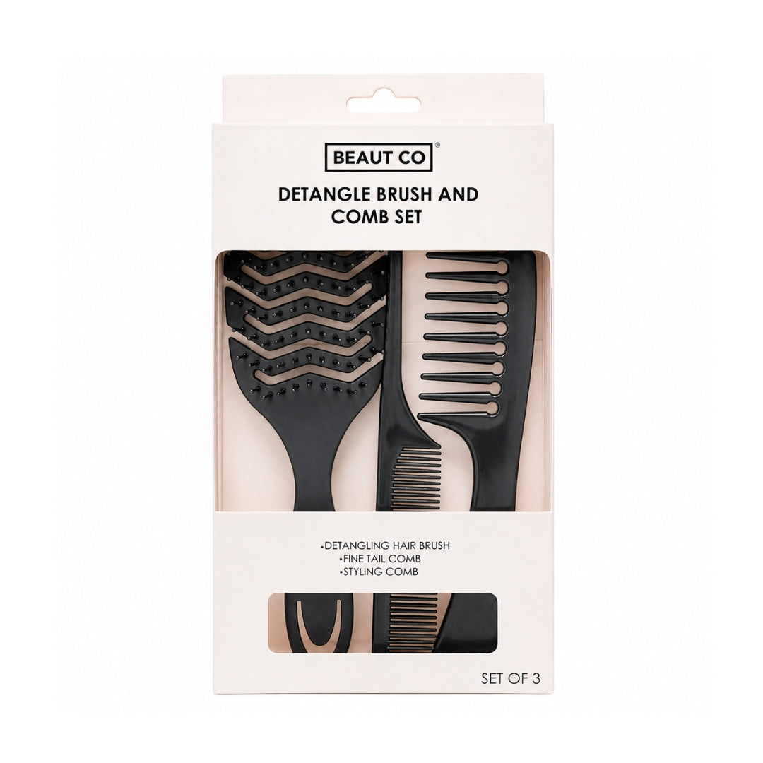 Bodycare Beaut Co Detangle Brush & Comb Set 3 Piece