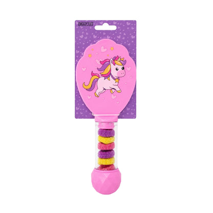 Bodycare Beaut Co. Unicorn Print Hair Brush with Bobbles