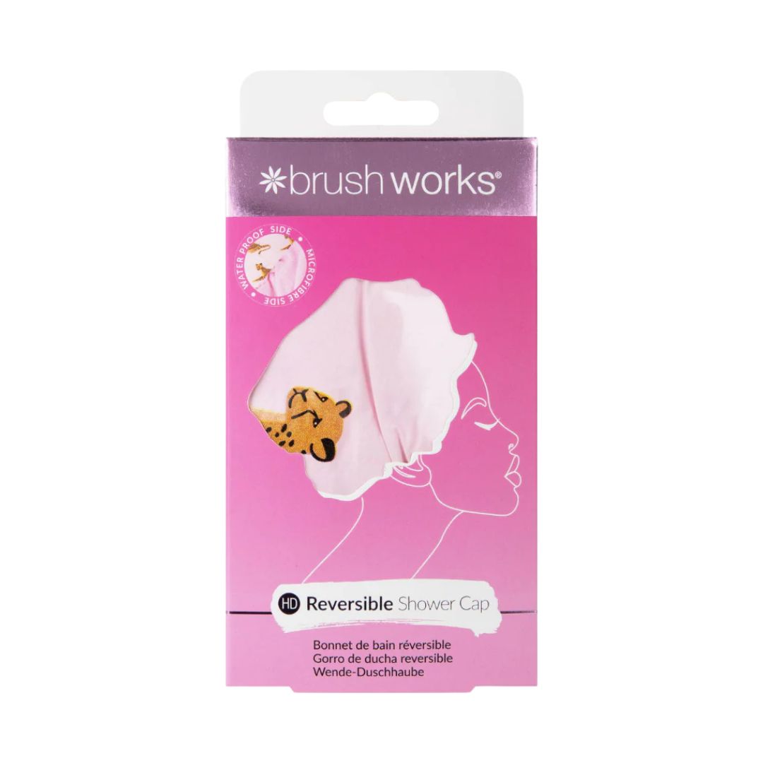 Brushworks Reversible Shower Cap Leopard Pattern