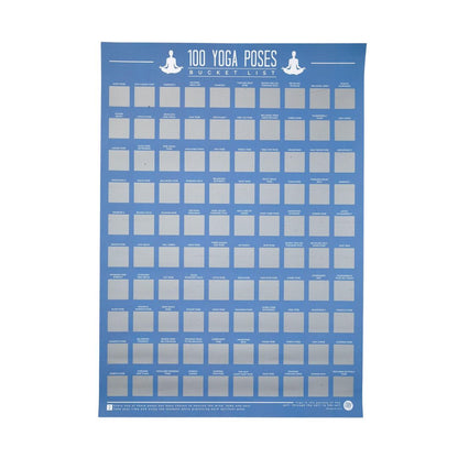 100 Yoga Poses Scratch Off Bucket List Poster
