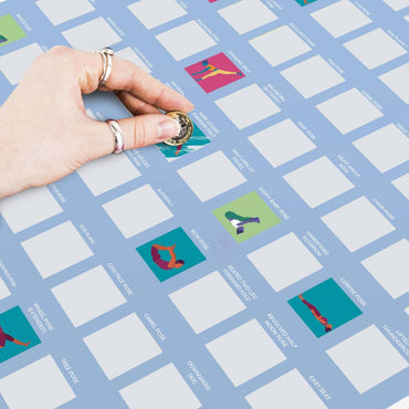 100 Yoga Poses Scratch Off Bucket List Poster