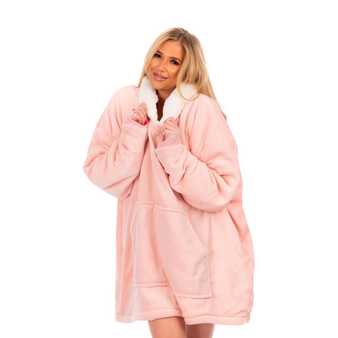 Cascade Home Pink Hoodie Blanket