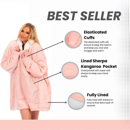 Cascade Home Pink Hoodie Blanket