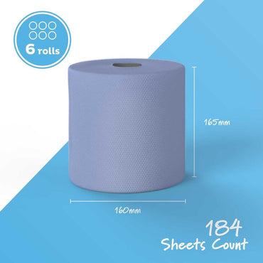 Centrefeed Essential Embossed Swift Blue Rolls