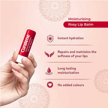 Curalene Rosy Moisturising Lip Balm with Vitamin E
