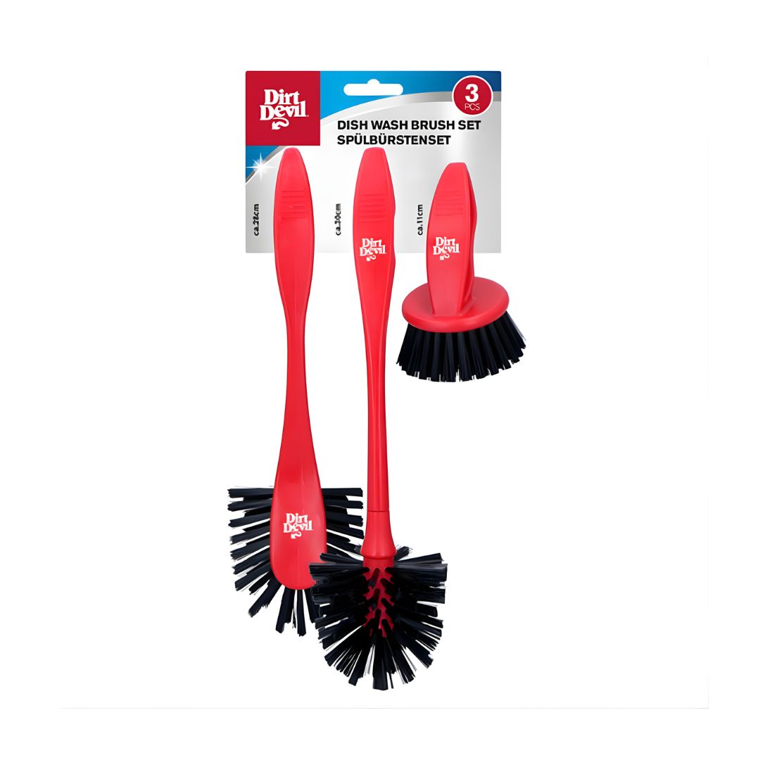 Dirt Devil Dish Wash Brush Set 3 Piece Cleaning Bundle