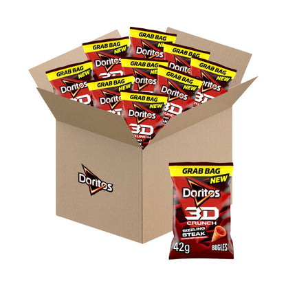 Doritos 3D Crunch Sizzling Steak BUGLES Corn Snacks