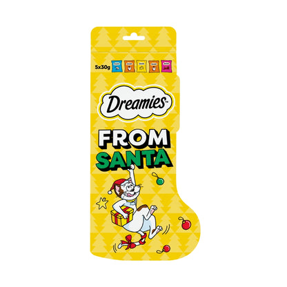 Dreamies From Santa Christmas Biscuit Stocking Mixed Cat Treats