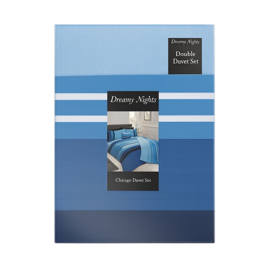 Dreamy Nights By Cascade Home Chicago Blue Double Duvet Set