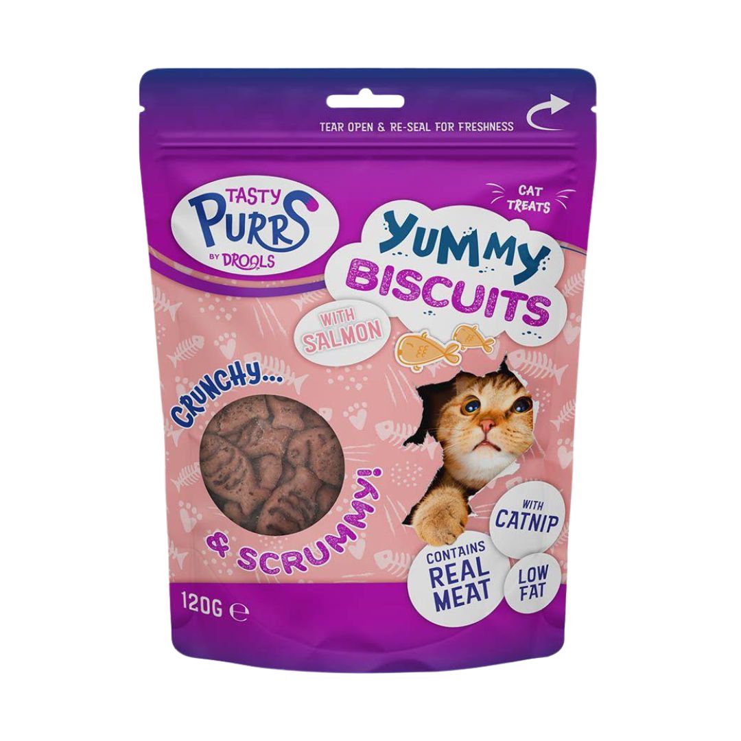 Drools Tasty Purrs Yummy Biscuits with Salmon Cat Treats