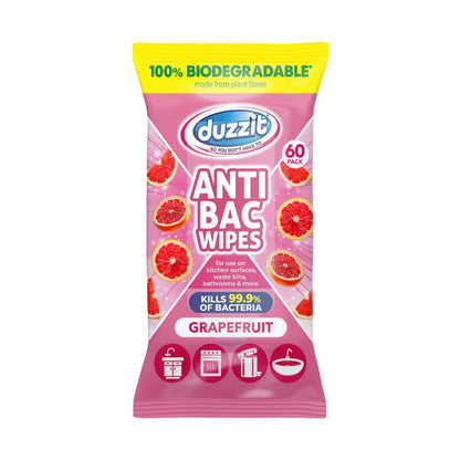 Duzzit Biodegradable Anti Bac Wipes Grapefruit