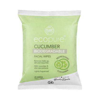 Plant Based Ecopure Cucumber Biodegradable Facial Wipes