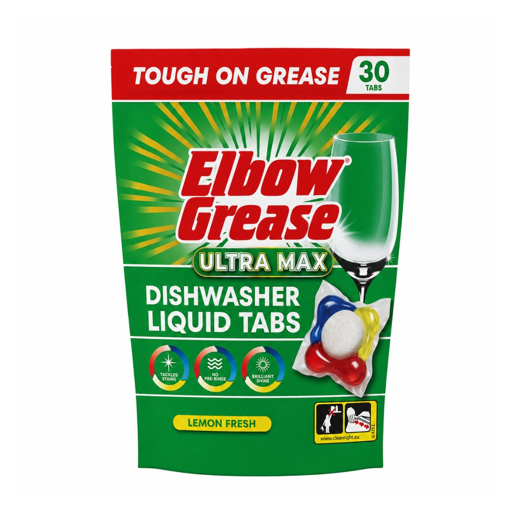 Elbow Grease Ultra Max Dishwasher Liquid Tabs Lemon Fresh