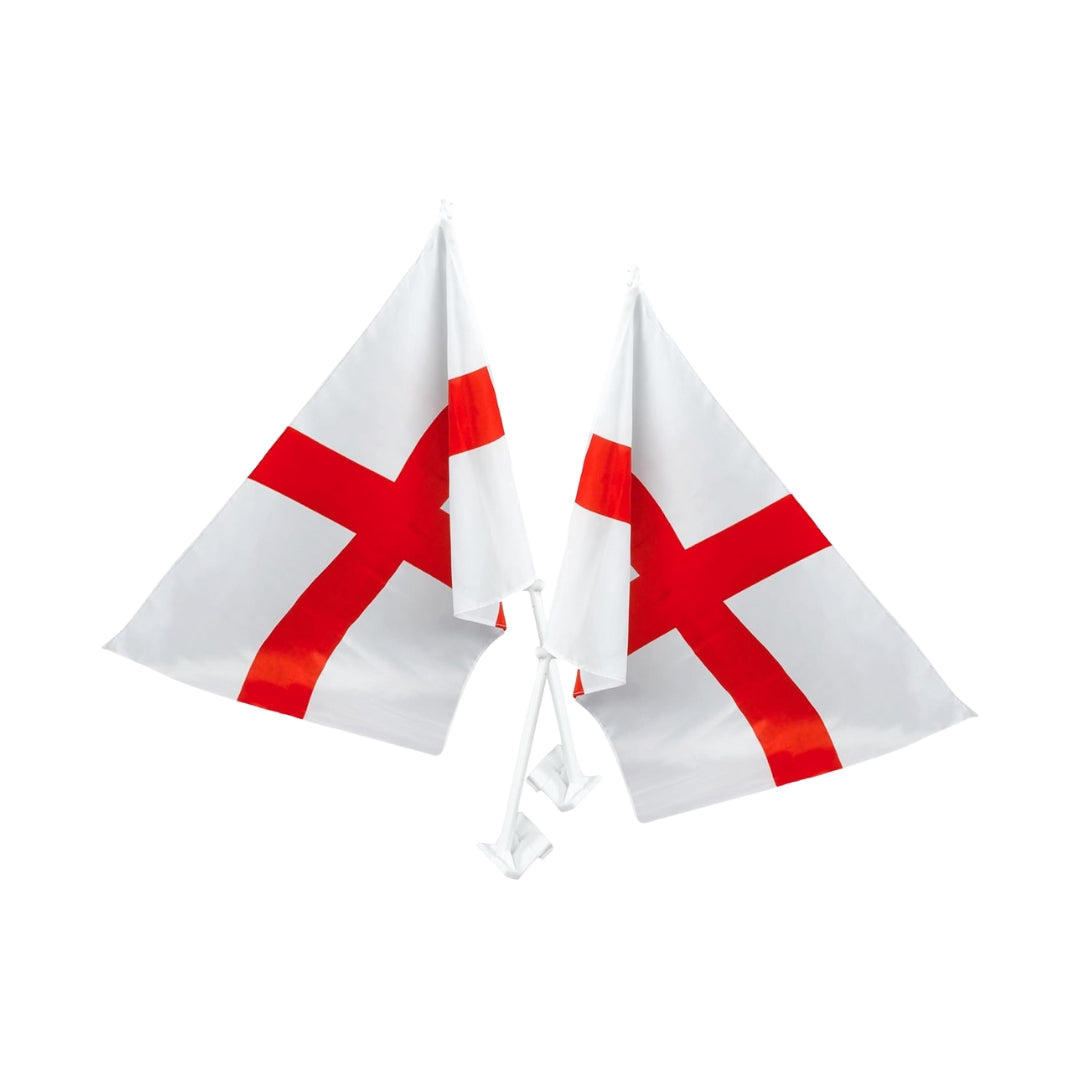 England St George Car Flags Twin Pack