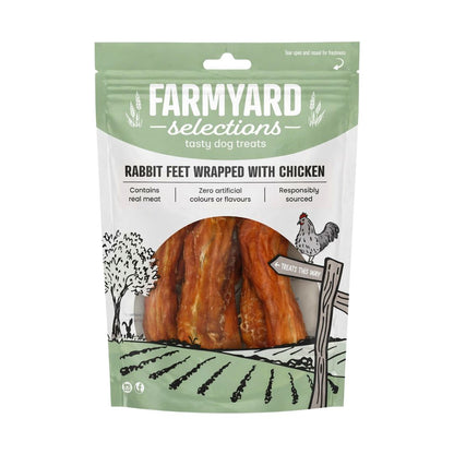 Farmyard Selections Rabbit Feet Wrapped with Chicken Dog Treats