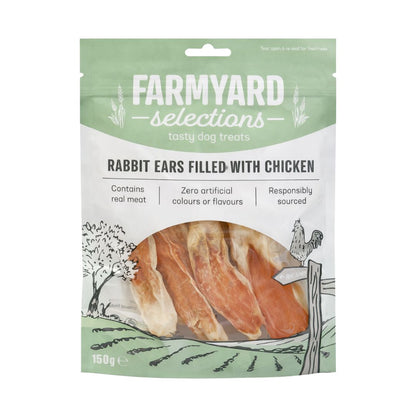 Farmyard Selections Rabbit Ears Filled with Chicken Dog Treats