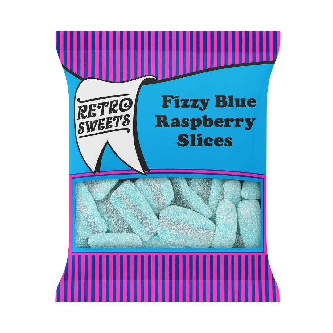 Retro Pick N Mix Sweets Fizzy Blue Raspberry Slices