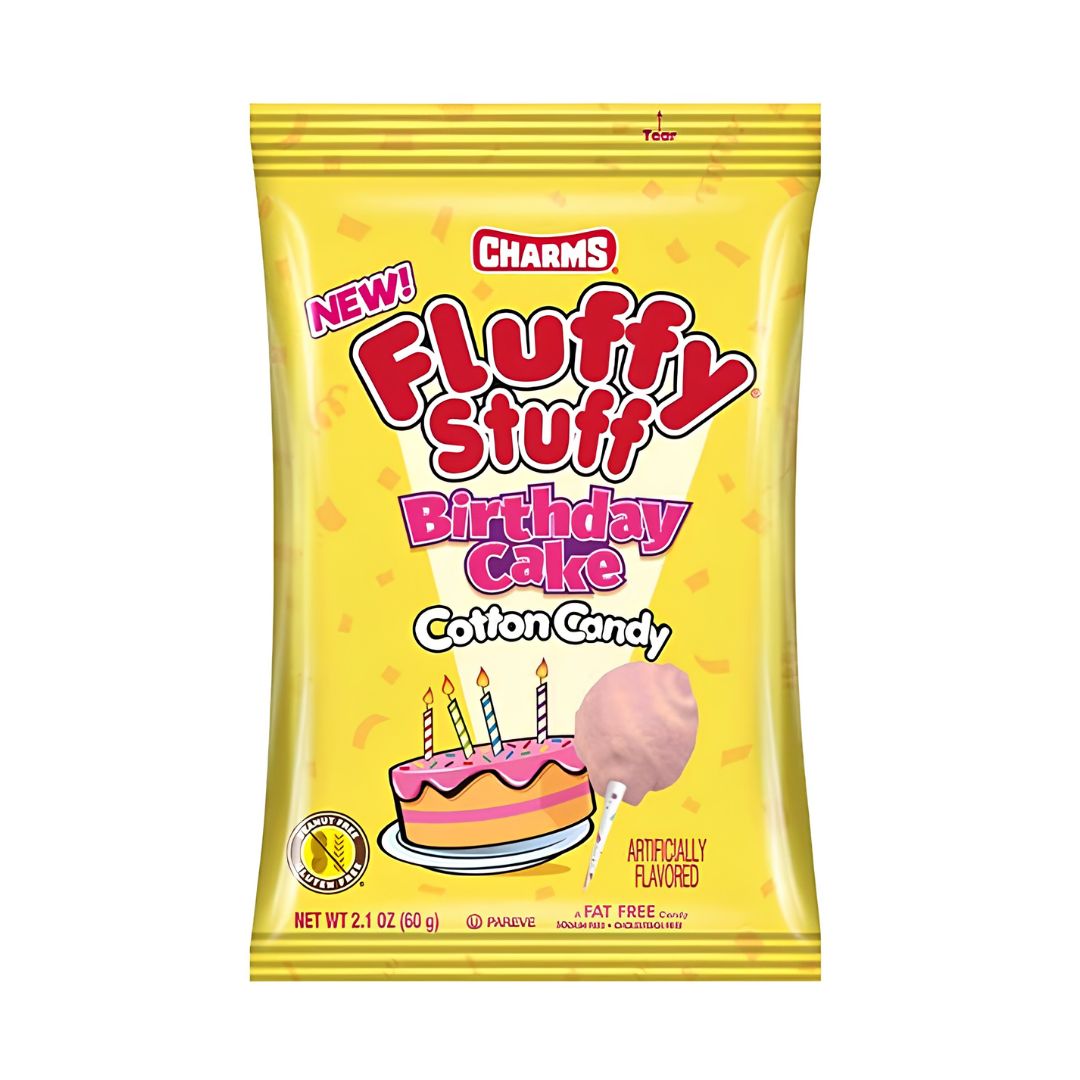 USA Sweets Charms Fluffy Stuff Birthday Cake Cotton Candy