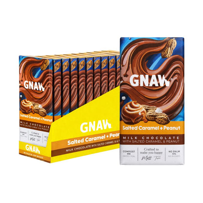 GNAW Salted Caramel + Peanut Milk Chocolate Bars