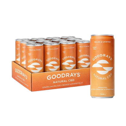Goodrays CBD Infused Sparkling Blood Orange & Grapefruit