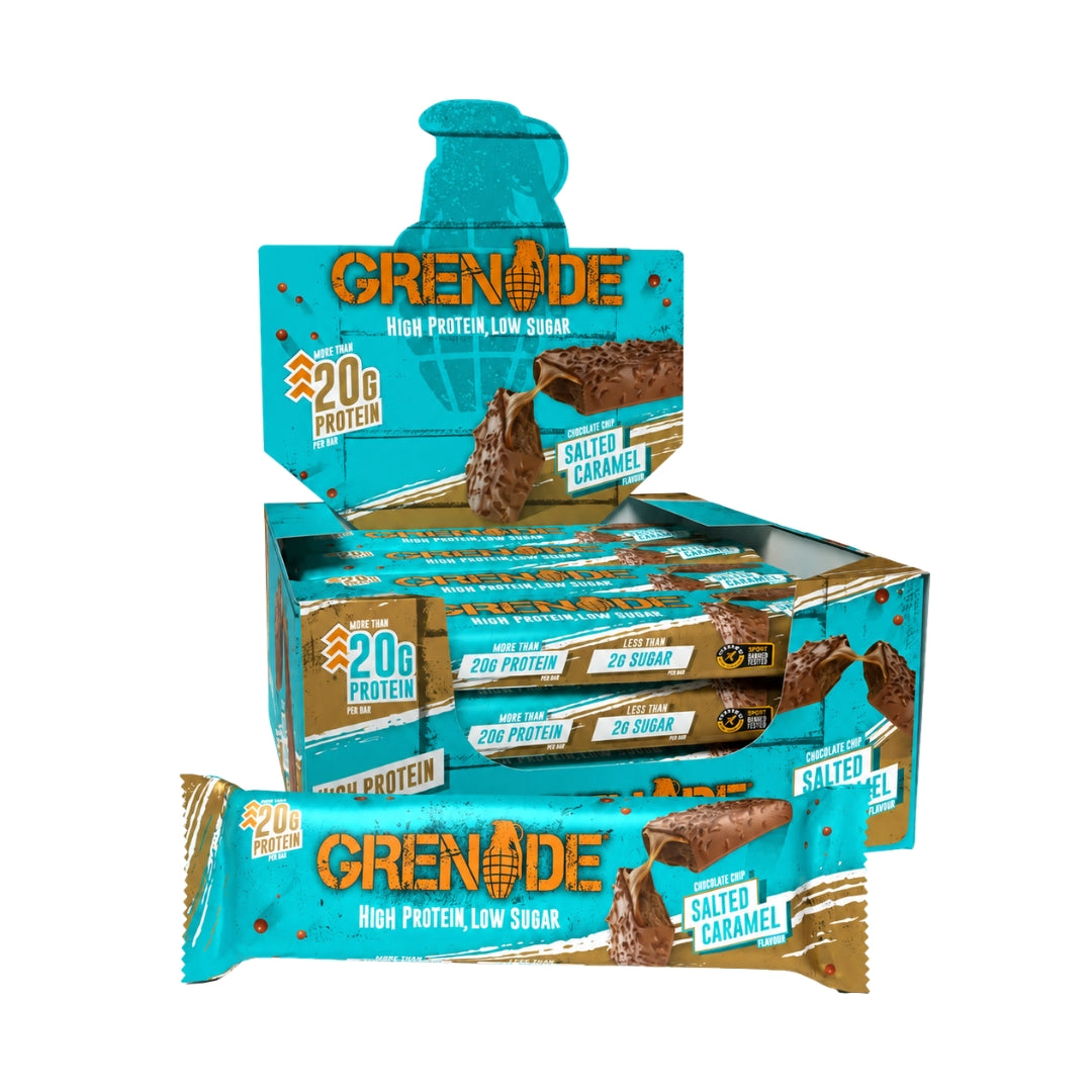 Grenade High Protein Low Sugar Chocolate Chip Salted Caramel Bars