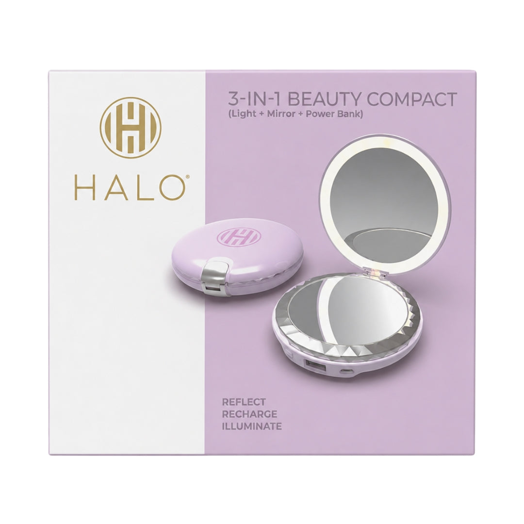 HALO 3 in 1 Beauty Compact Light Mirror Powerbank