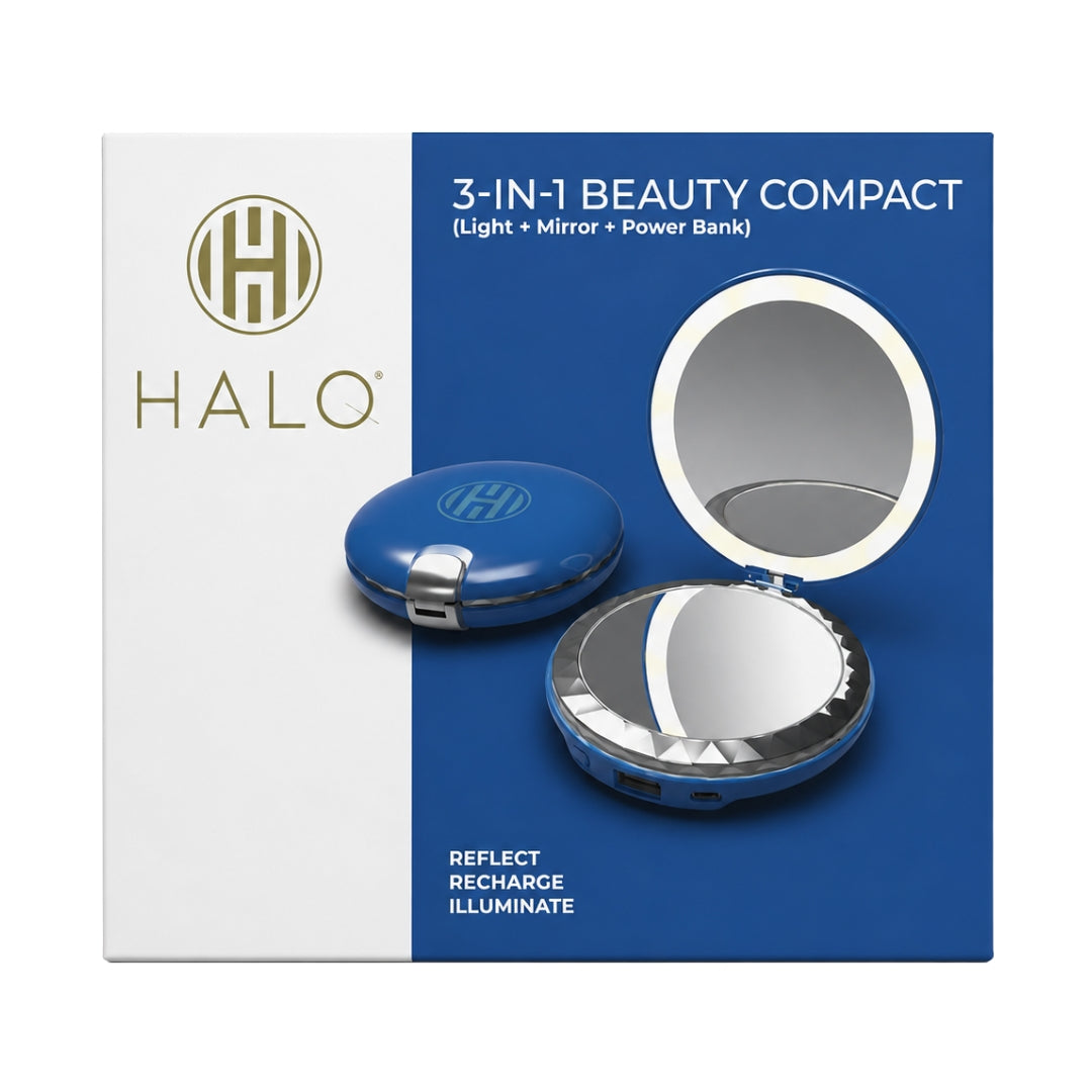 HALO 3 in 1 Beauty Compact Light Mirror Powerbank