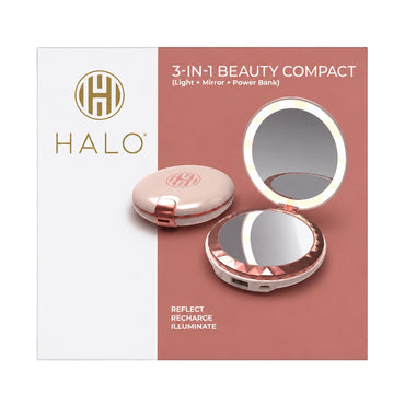 HALO 3 in 1 Beauty Compact Light Mirror Powerbank