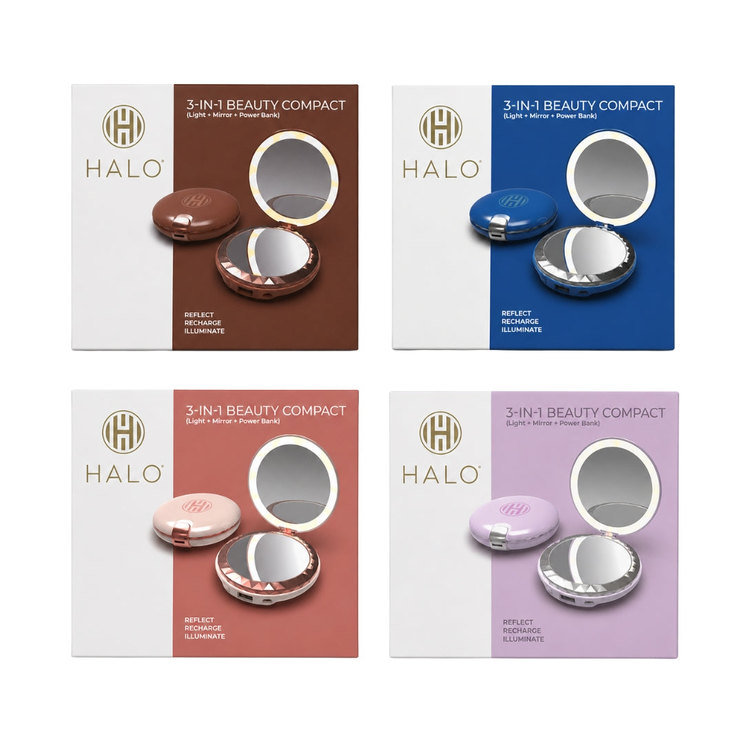 HALO 3 in 1 Beauty Compact Light Mirror Powerbank