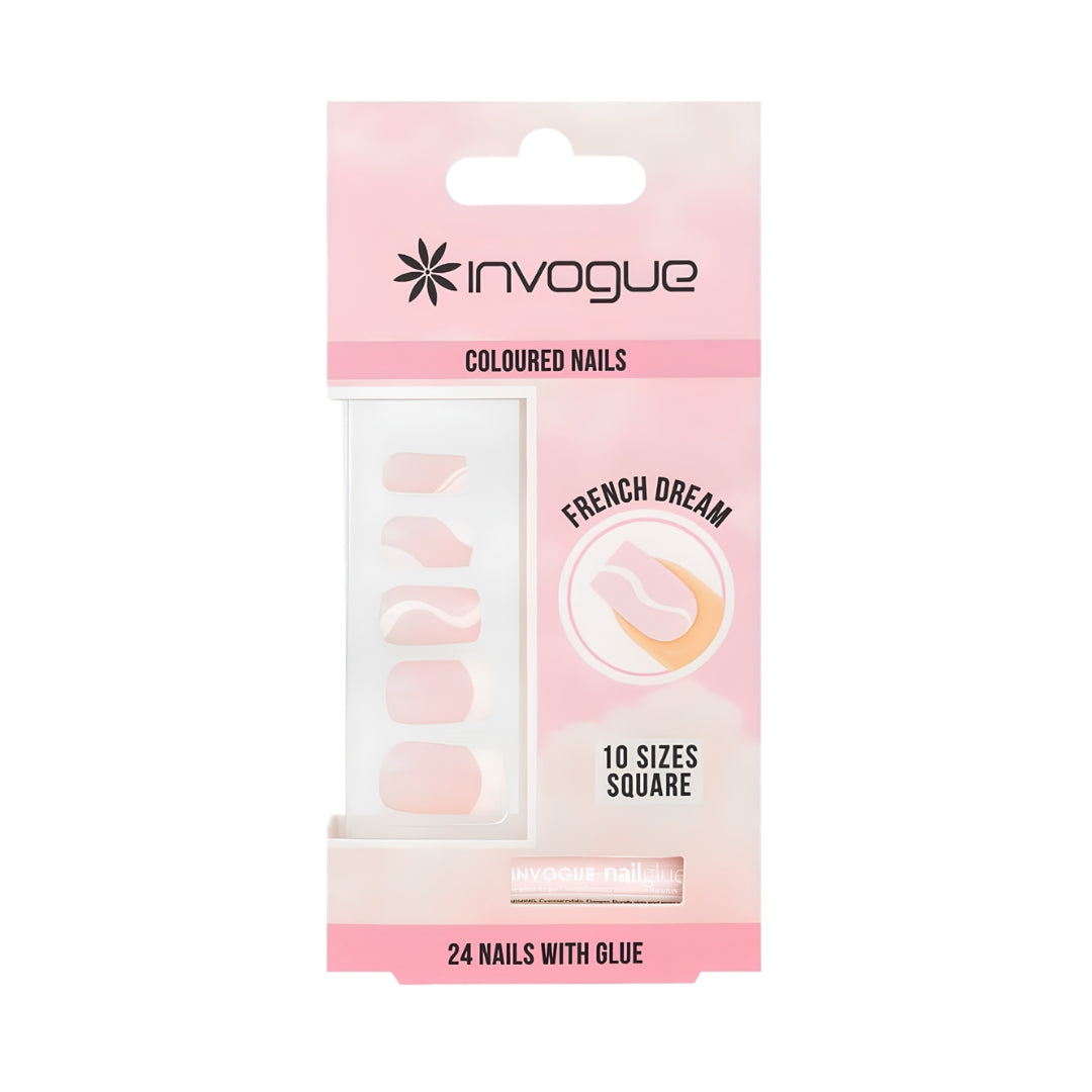 Invogue French Dream Square Nails 24 Piece Set
