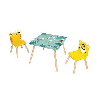 Janod Jungle Tropik Wooden Table & 2 Chairs Set