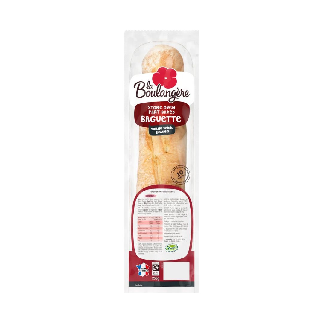 La Boulangère Plain Stone Oven Part Baked Baguette
