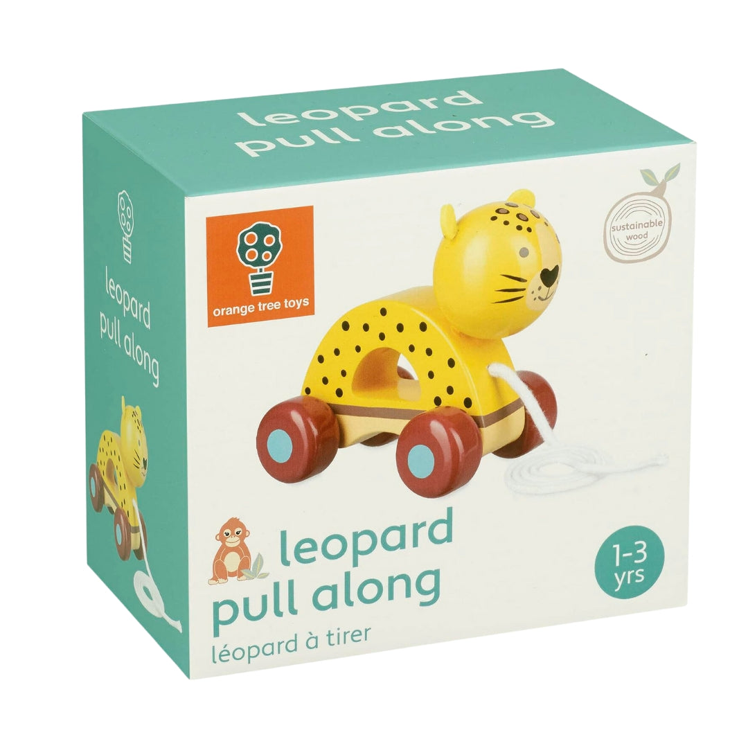 Leopard Pull Along Wooden Toy