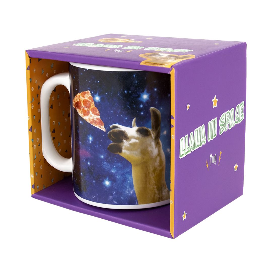 Llama in Space Pizza Edition Mug