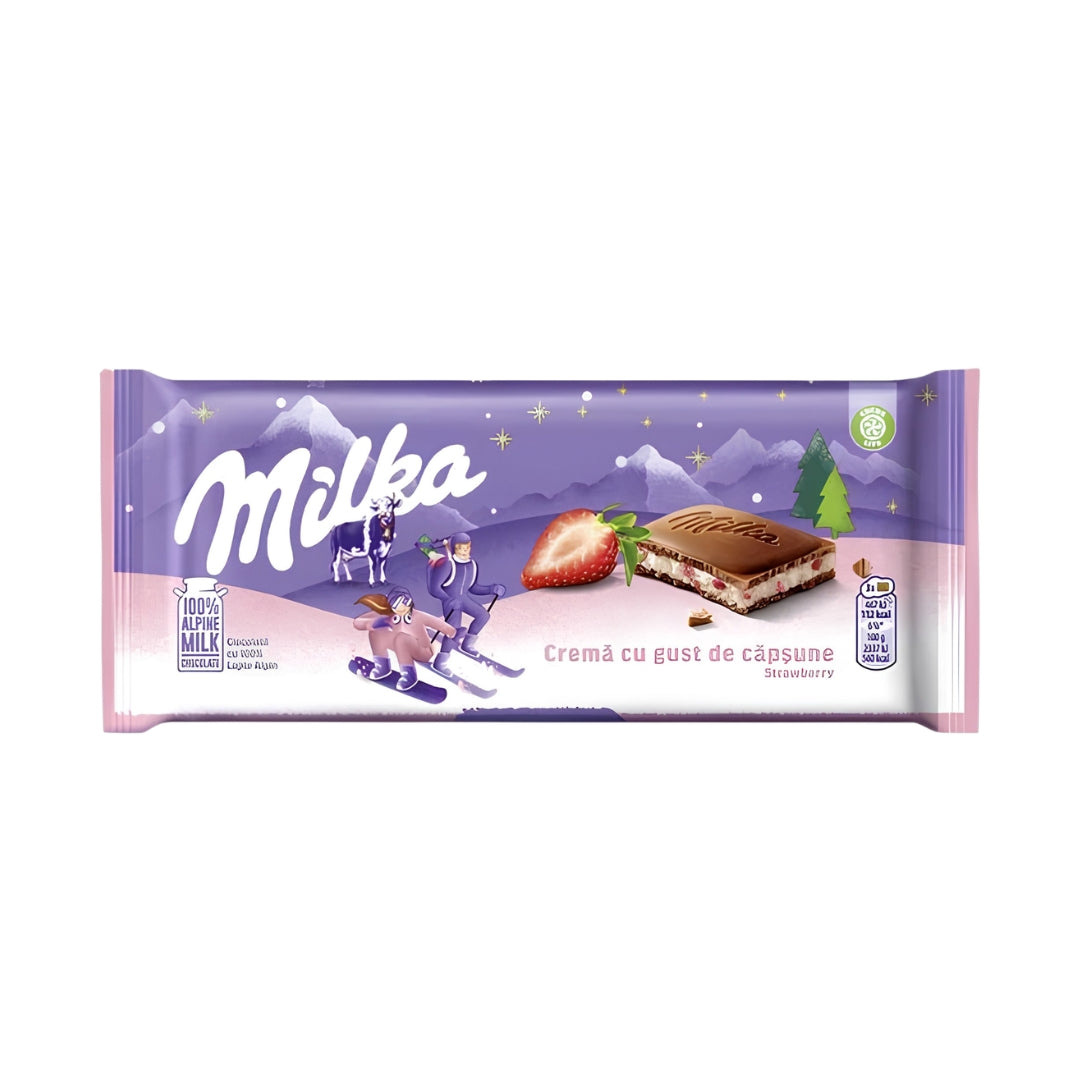Milka Strawberry Milk Chocolate Bar